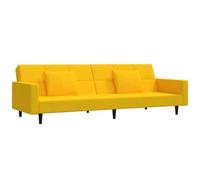 vidaXL Sofá Cama de 2 plazas con Dos Almohadas Terciopelo Amarillo