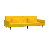 vidaXL Sofá Cama de 2 plazas con Dos Almohadas Terciopelo Amarillo