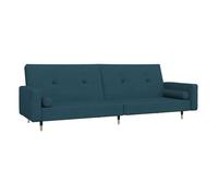 Vidaxl sofá cama de 2 plazas con dos almohadas terciopelo azul