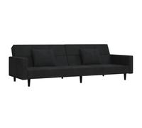 vidaXL Sofá Cama de 2 plazas con Dos Almohadas Terciopelo Negro