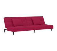 vidaXL Sofá Cama de 2 plazas con Dos Almohadas Terciopelo Rojo Tinto