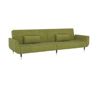 Vidaxl sofá cama de 2 plazas con dos cojines terciopelo verde claro