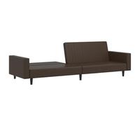 vidaXL Sofá Cama de 2 plazas Cuero sintético marrón