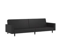 vidaXL Sofá Cama de 2 plazas Cuero sintético Negro