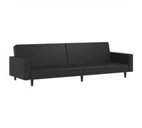 vidaXL Sofá Cama de 2 plazas Cuero sintético Negro