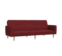 Vidaxl sofá cama de 2 plazas tela rojo tinto