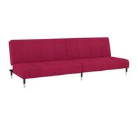 vidaXL Sofá Cama de 2 plazas Terciopelo Color Vino Tinto