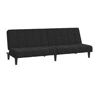 vidaXL Sofá Cama de 2 plazas Terciopelo Negro