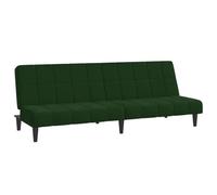 vidaXL Sofá Cama de 2 plazas Terciopelo Verde Oscuro