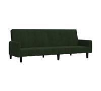 vidaXL Sofá cama de 2 plazas Terciopelo Verde Oscuro