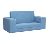vidaXL Sofá Cama de niños 2 plazas Felpa Suave Azul