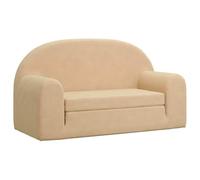 vidaXL Sofá Cama de niños 2 plazas Felpa Suave Crema