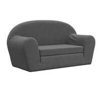 vidaXL Sofá Cama de niños 2 plazas Felpa Suave Gris Antracita