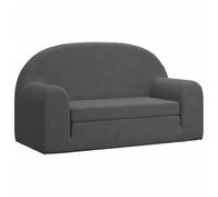 vidaXL Sofá Cama de niños 2 plazas Felpa Suave Gris Antracita