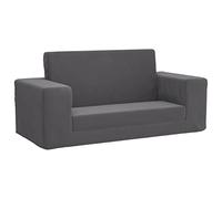 vidaXL Sofá Cama de niños 2 plazas Felpa Suave Gris Antracita