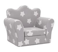 vidaXL Sofá Cama de niños Felpa Suave Gris Claro con Estrellas