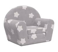 vidaXL Sofá Cama de niños Felpa Suave Gris Claro con Estrellas