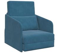 vidaXL Sofá Cama de Piso 2-en-1 Azul 65x80x83 cm Terciopelo
