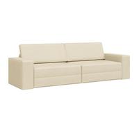 vidaXL Sofá cama 2 en 1, color crema, 245 x 150 x 60,5 cm, tela