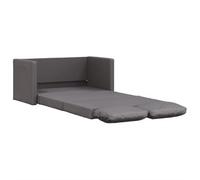 vidaXL Sofá Cama de Suelo 2 en 1, Diván Plegable, Sofá Tapizado, Cama de Suelo para Salón Dormitorio Oficina, Cuero Sintético Gris 112X174X55 cm