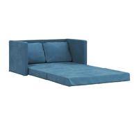 vidaXL Sofá Cama de Suelo 2 en 1, Diván Plegable, Sofá Tapizado, Cama de Suelo para Salón Dormitorio Oficina, Terciopelo Azul 122X204X55 cm
