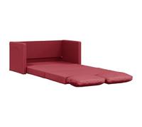 vidaXL Sofá Cama de Suelo 2 en 1, Diván Plegable, Sofá Tapizado, Cama de Suelo para Salón Dormitorio Oficina, Cuero Sintético Rojo Tinto 112X174X55 cm