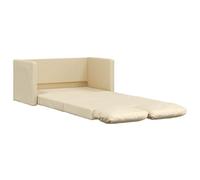 vidaXL Sofá Cama de Suelo 2 en 1, Diván Plegable, Sofá Tapizado, Cama de Suelo para Salón Dormitorio Oficina, Tela Crema 112X174X55 cm