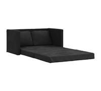 vidaXL Sofá Cama de Suelo 2 en 1, Diván Plegable, Sofá Tapizado, Cama de Suelo para Salón Dormitorio Oficina, Terciopelo Negro 122X204X55 cm