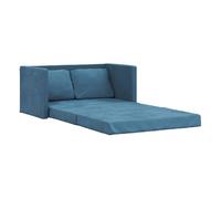 Vidaxl sofá cama de suelo 2 en 1 terciopelo azul 122x204x55 cm
