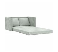 vidaXL Sofá Cama de Suelo 2 en 1, Diván Plegable, Sofá Tapizado, Cama de Suelo para Salón Dormitorio Oficina, Terciopelo Gris Claro 122X204X55 cm