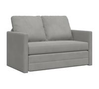 vidaXL Sofá Cama de Suelo 2 en 1, Diván Plegable, Sofá Tapizado, Cama de Suelo para Salón Dormitorio Oficina, Terciopelo Gris Claro 122X204X55 cm