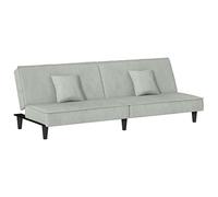 Vidaxl sofá cama de terciopelo gris claro