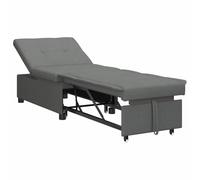 vidaXL Sofá Cama desplegable Gris Oscuro 194 x 50 x 82 cm Tela | Cambia rápido de sofá a cama o sillón, justo lo que necesitas, Diseño compacto,