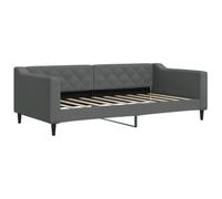 vidaXL Sofá Cama, Diván Decorativa de Listones, Estructura de Cama de Invitados, Mueble para Salón Dormitorio Hogar, Tela Gris Oscuro 90x190 cm