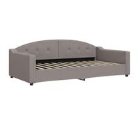 vidaXL Sofá Cama, Diván Decorativa de Listones, Estructura de Cama de Invitados, Mueble para Salón Dormitorio Hogar, Tela Gris Taupe 100x200 cm