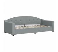 vidaXL Sofá Cama, Diván Decorativa de Listones, Estructura de Cama de Invitados, Mueble para Salón Dormitorio Hogar, Tela Gris Claro 90x200 cm