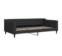 vidaXL Sofá Cama, Diván Decorativa de Listones, Estructura de Cama de Invitados, Mueble para Salón Dormitorio Hogar, Tela Negro 100x200 cm