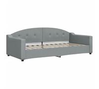 vidaXL Sofá Cama, Diván Decorativa de Listones, Estructura de Cama de Invitados, Mueble para Salón Dormitorio Hogar, Tela Gris Claro 90x200 cm