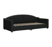 vidaXL Sofá Cama, Diván Decorativa de Listones, Estructura de Cama de Invitados, Mueble para Salón Dormitorio Hogar, Tela Negro 90x200 cm