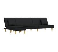 vidaXL Sofá Cama en Forma de L Tela Negro 255x140x70 cm