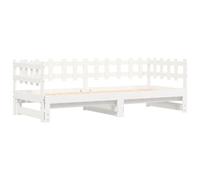 Sofá cama extraíble madera maciza de pino blanco 2x(90x190) cm