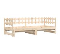 vidaXL Sofá cama extraíble Madera maciza de pino 2X(80x200) cm