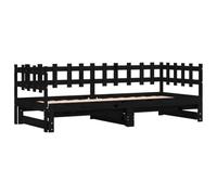 vidaXL Sofá Cama Extraíble, Estructura de Cama, Somier de Invitados, Cama Extensible para Dormitorio Salón, Madera Maciza de Pino Negro 2X(80x200) cm