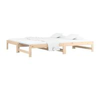 vidaXL Sofá Cama Extraíble Invitado Pijamada Ocasional Habitación Salón Sala de Estar Muebles para Dormir Madera Maciza de Pino 2X(80x200) cm