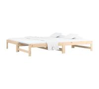 vidaXL Sofá Cama Extraíble Invitado Pijamada Ocasional Habitación Salón Sala de Estar Muebles para Dormir Madera Maciza de Pino 2X(90x200) cm