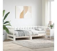 vidaXL Sofá Cama extraíble Madera Maciza de Pino Blanco 2X(90x200) cm