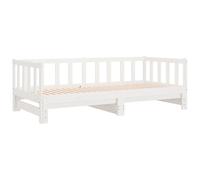 vidaXL Sofá Cama extraíble Madera Maciza de Pino Blanco 2X(90x200) cm, Cama de Invitados, Cama somier, Estructura sofá Cama, sofá, Cama tapizada