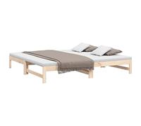 vidaXL Sofá Cama Extraíble para Invitados Plegable Mobiliario Mueble Multiusos Salón Sala de Estar Madera Maciza de Pino 2X(80x200) cm