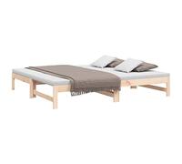 vidaXL Sofá Cama Extraíble para Invitados Plegable Mobiliario Mueble Multiusos Salón Sala de Estar Madera Maciza de Pino 2X(90x190) cm