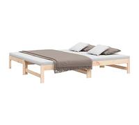 vidaXL Sofá Cama Extraíble para Invitados Plegable Mobiliario Mueble Multiusos Salón Sala de Estar Madera Maciza de Pino 2X(90x190) cm